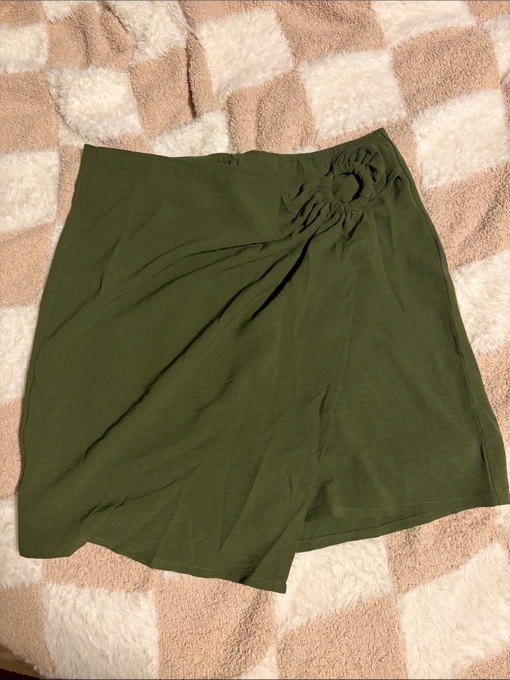 Olive Green Women’s Circle-Ring Detail Skirt